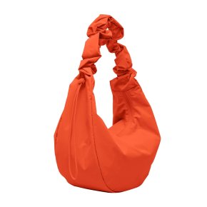 GOTBAG. Moon Bag Ruffle large monochrome hot coral